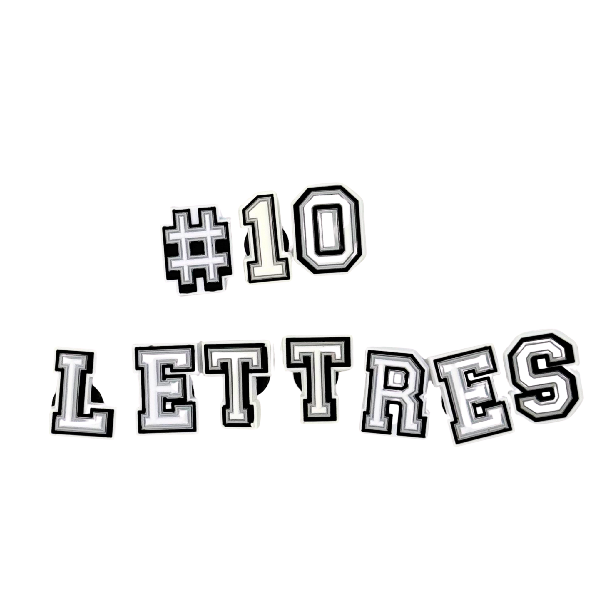 Pack 10 Pin's pour Clogs - Chiffres et Lettres