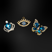 Pin's pour Crocs - Métalliques Bleus