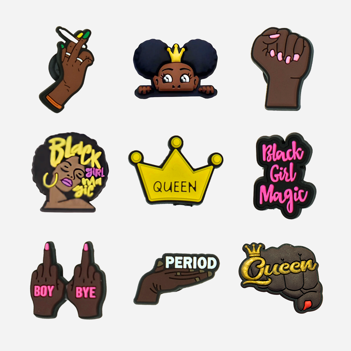 Pin's pour Clogs - Black Power Girl