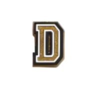 Pin's lettre D Doré