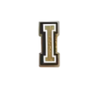 Pin's lettre I Doré