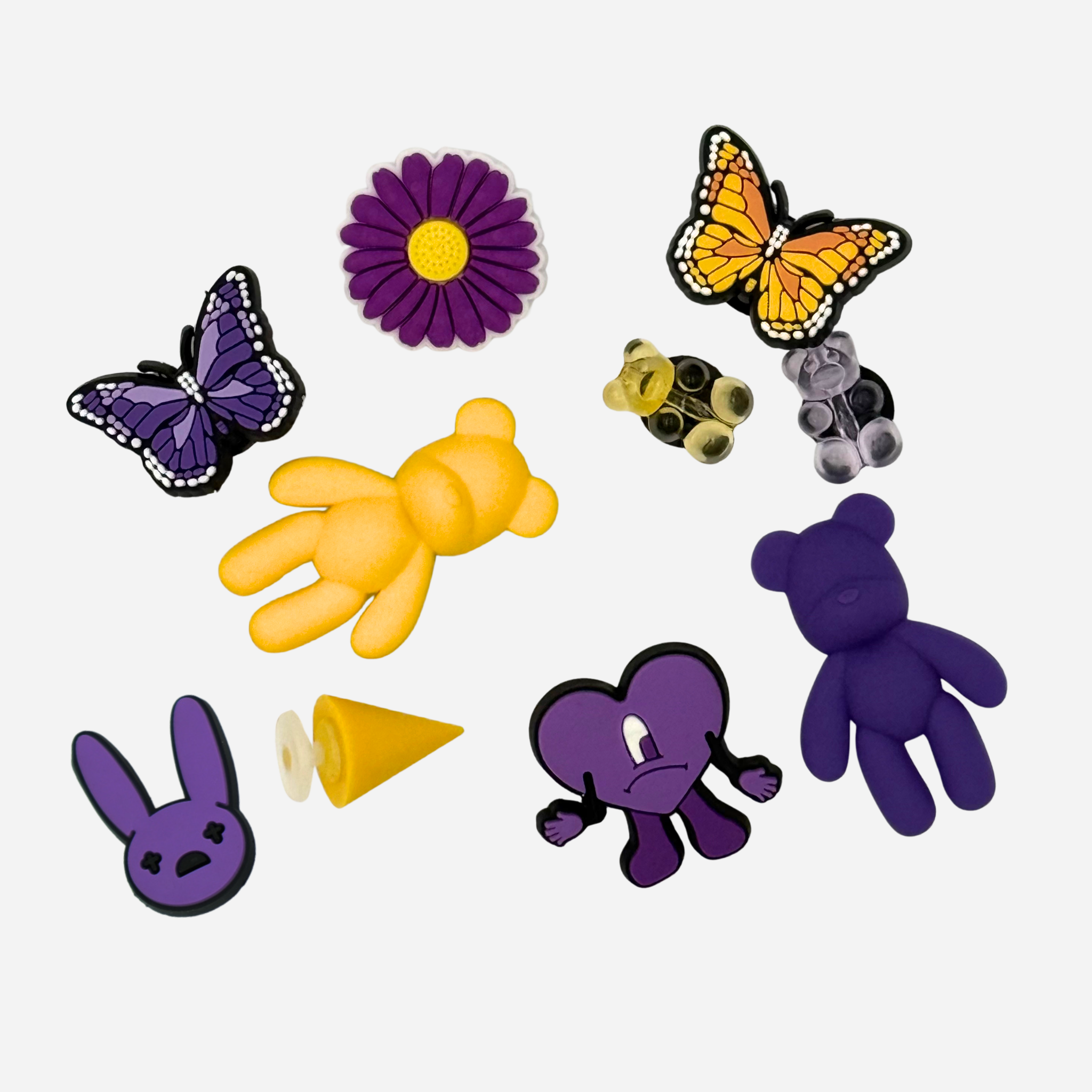 Pack 10 Pins pour Clogs - Purple and Yellow