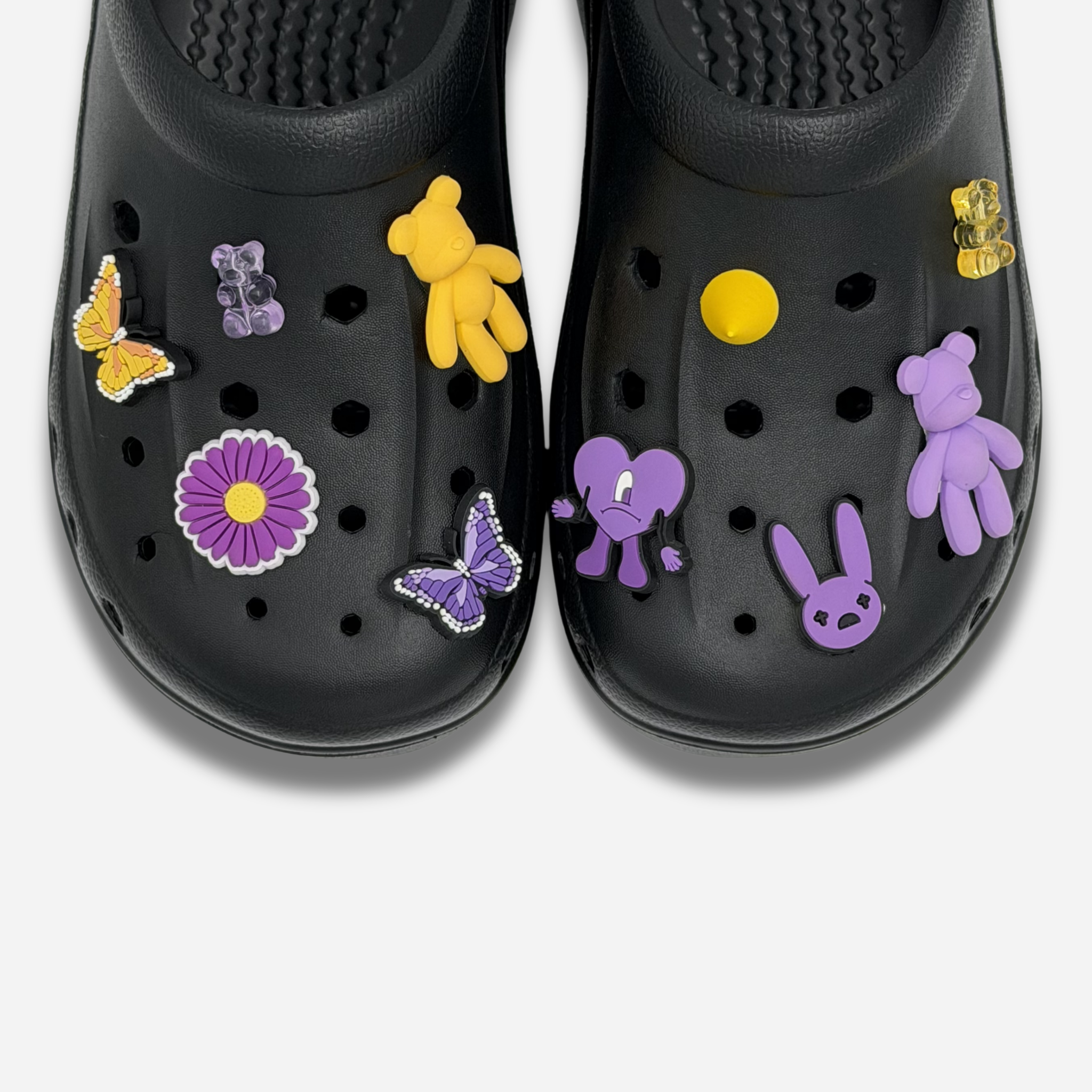 Pack 10 Pins pour Clogs - Purple and Yellow