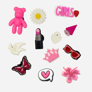 10er-Packung Stöpsel für Clogs – Rosa &amp; Weiß