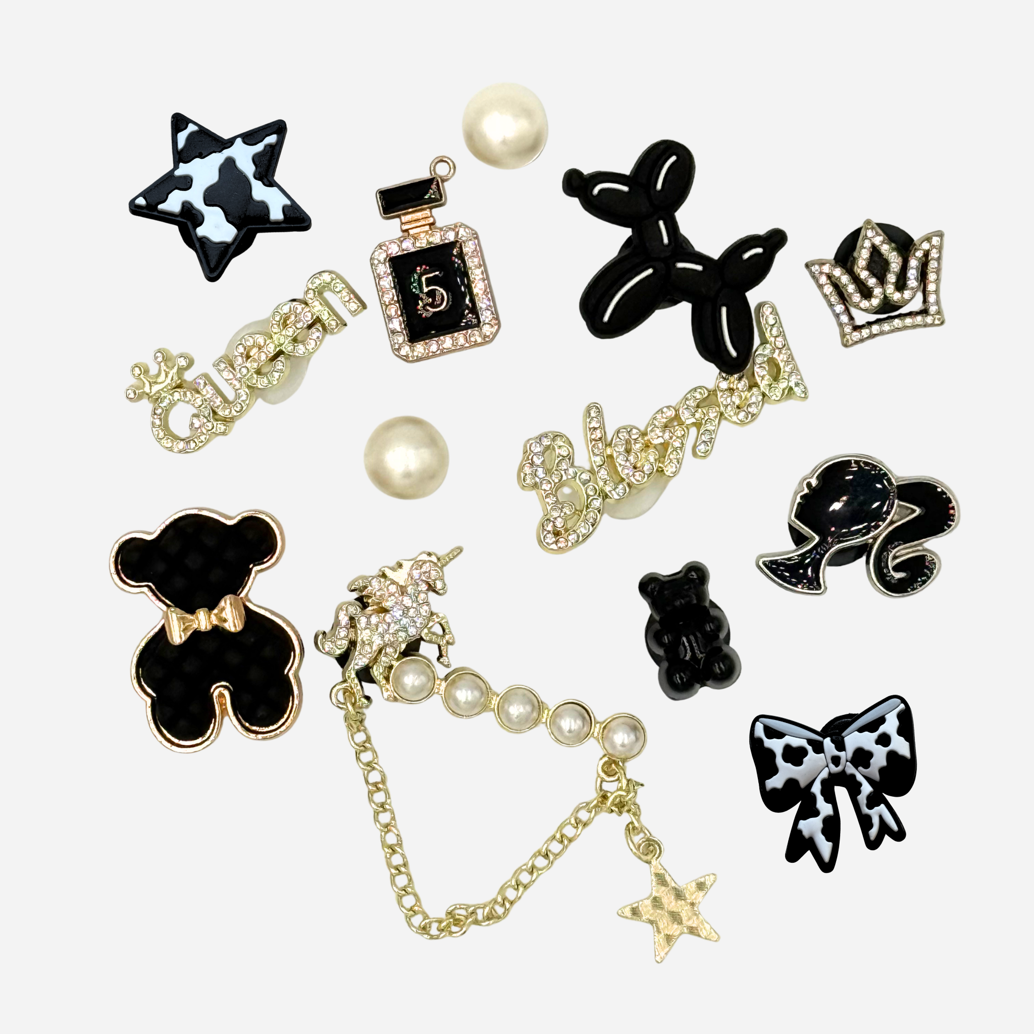 Pack 13 Pin's pour Clogs - Black & Gold