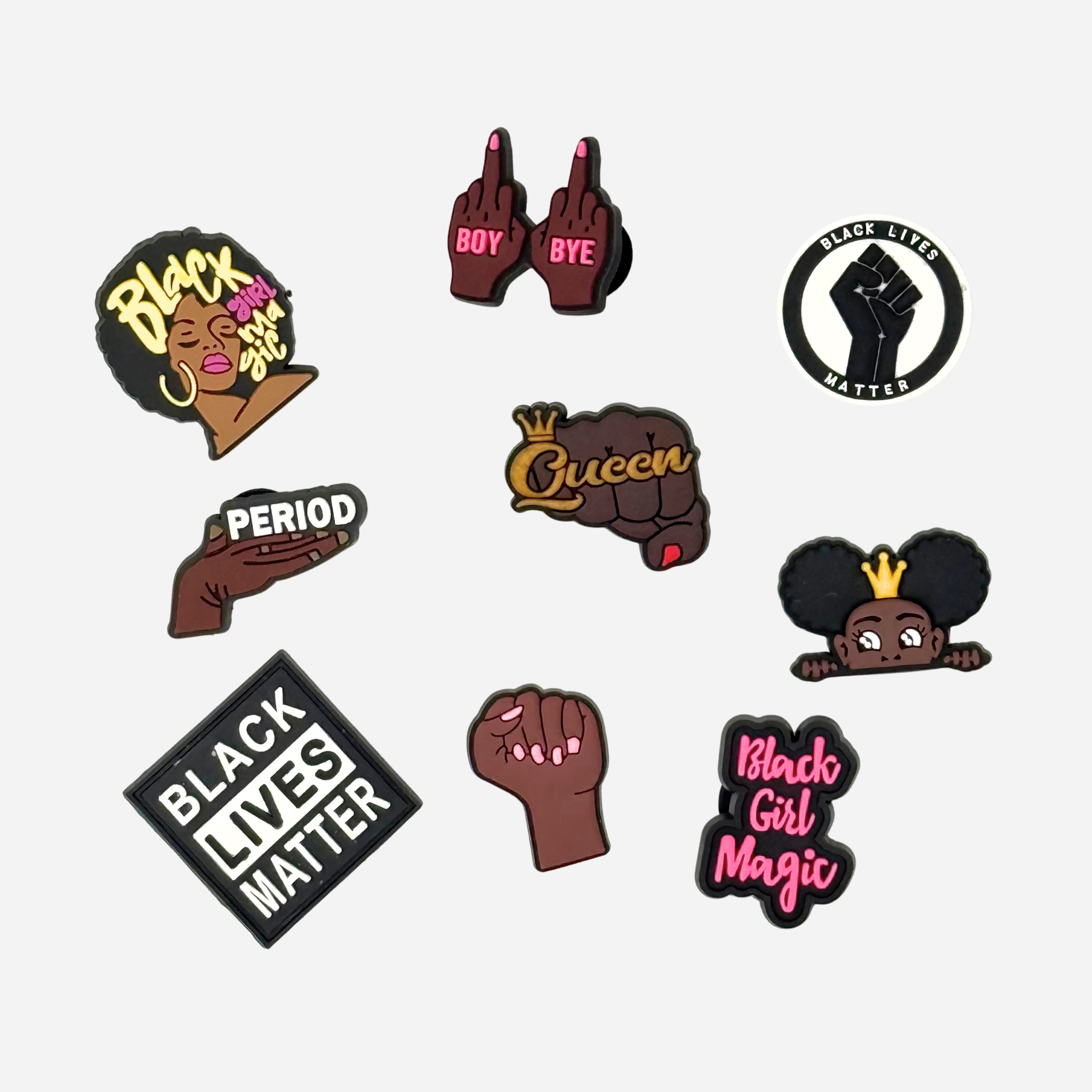 Pack 9 Pin's pour Clogs - BLM Girl
