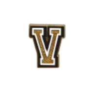 Pin's lettre V Doré