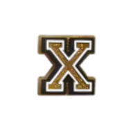 Pin's lettre X Doré