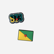pins pour crocs guyane 973 drapeau étoile rouge