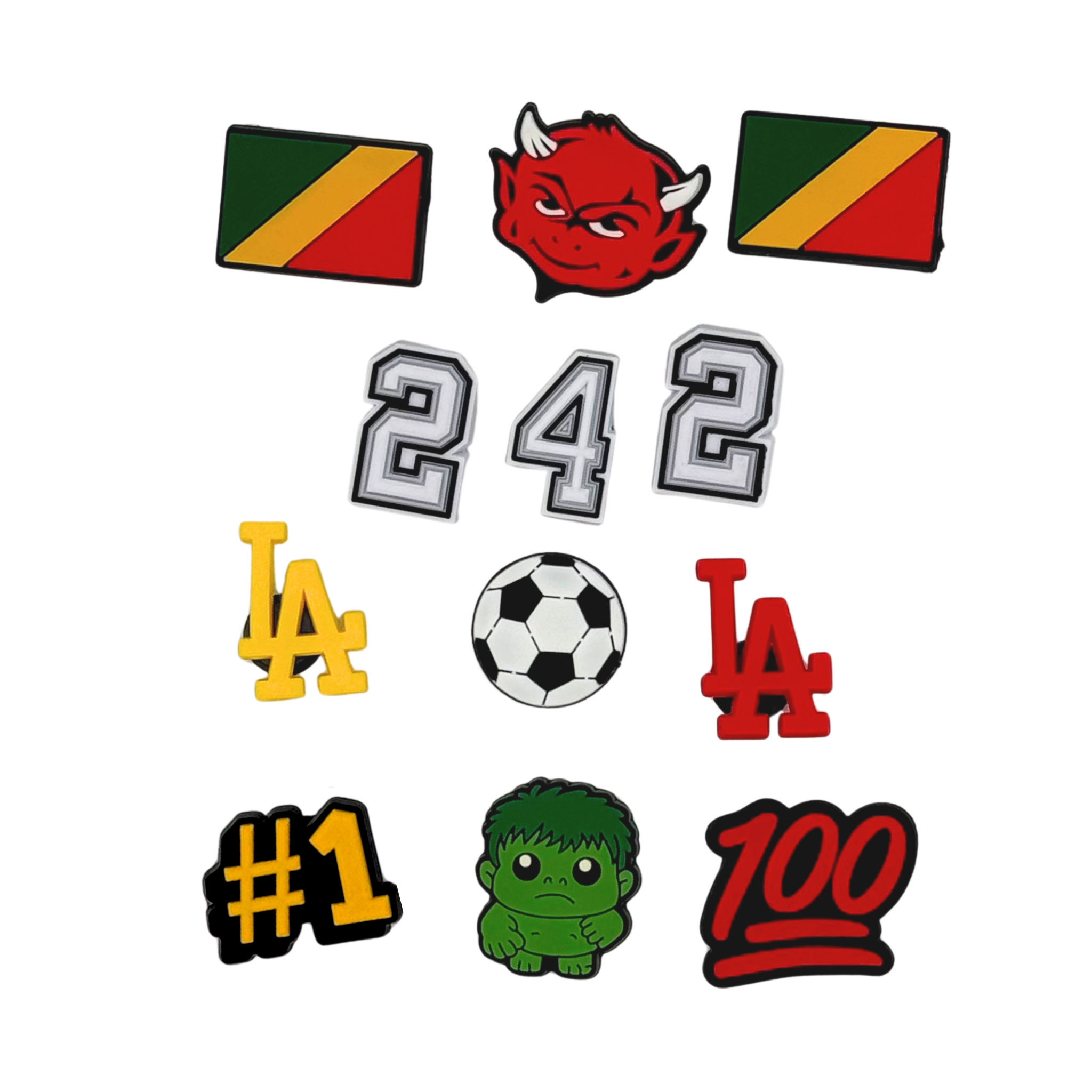 Pack 12 Pin's pour Clogs - Congo Brazzaville