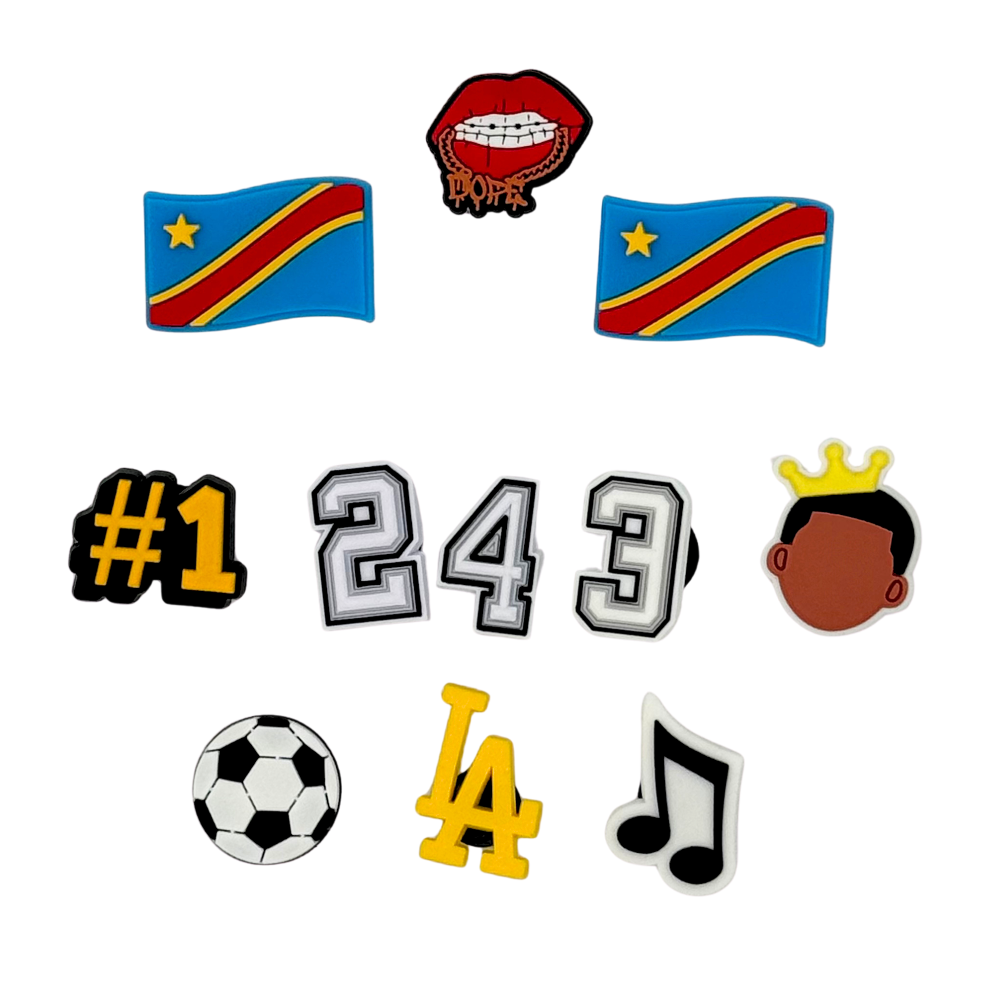 Pack 11 Pin's pour Clogs - Congo Kinshasa