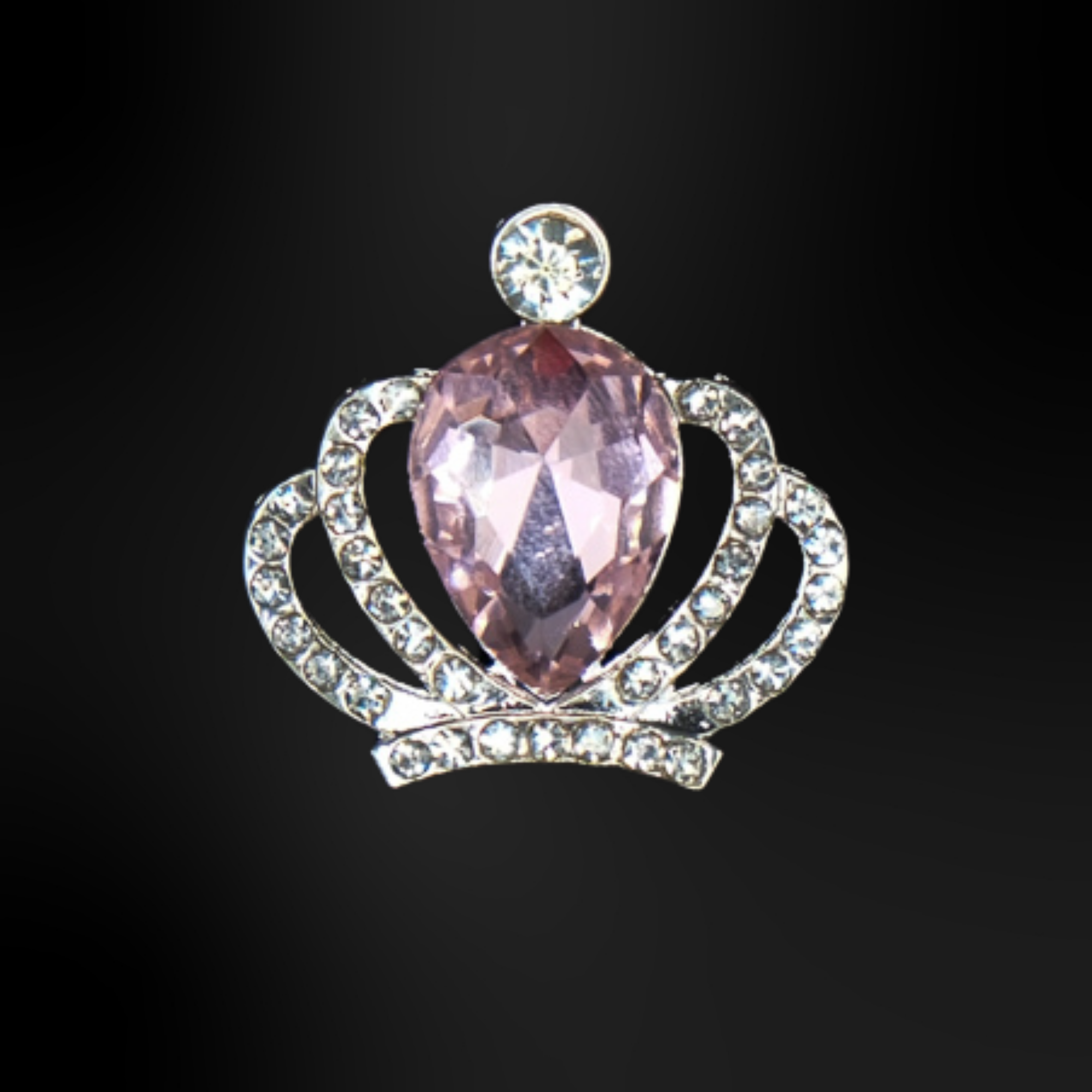 pins metallique couronne rose