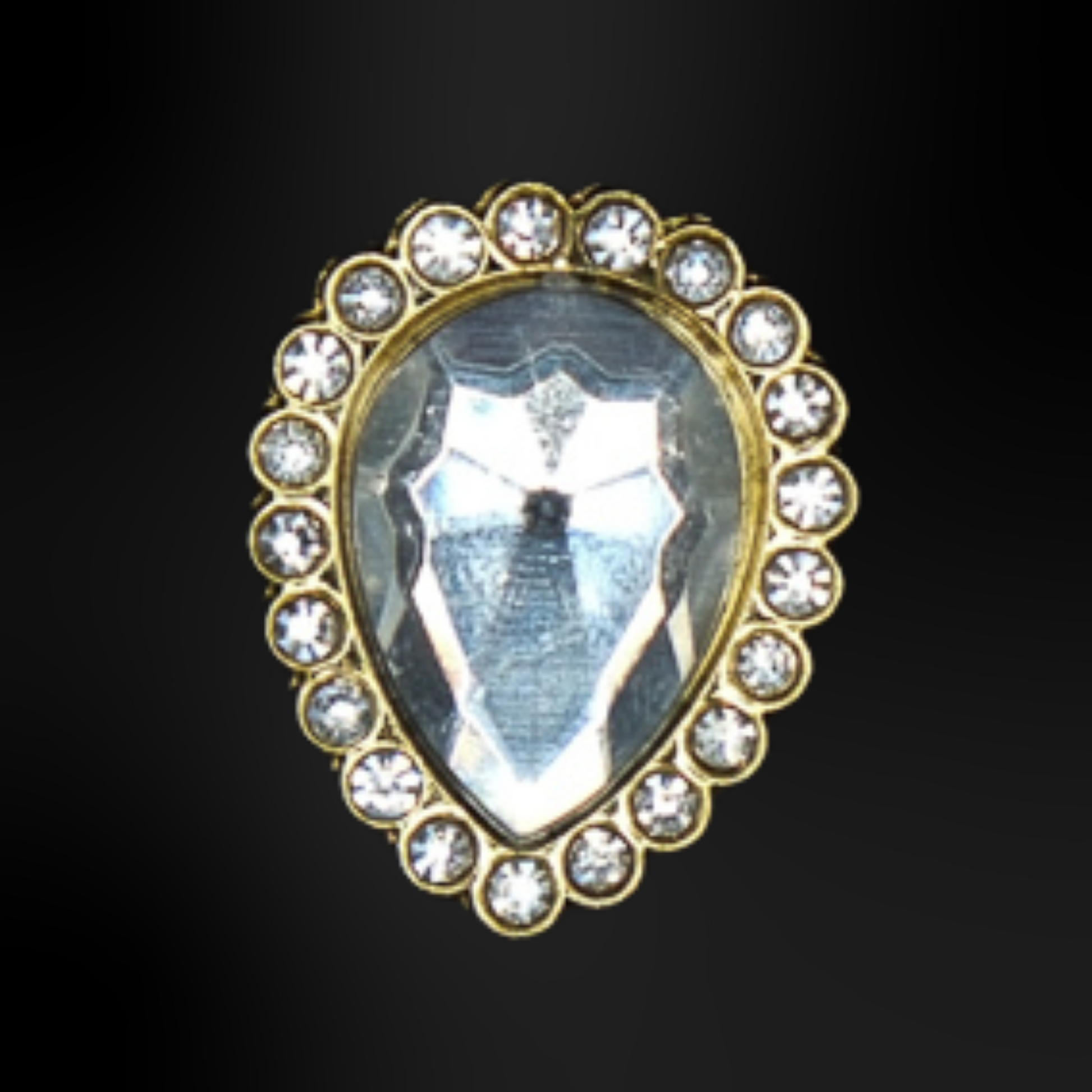 pins metallique diamant argent
